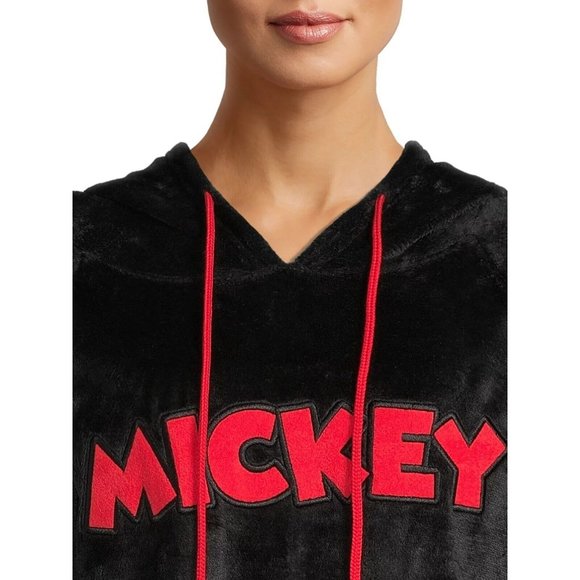 Disney Hooded Mickey Mouse Sleep Lounger Holiday Christmas w/Socks Womens Med - Picture 4 of 6
